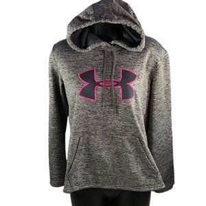 UNDER ARMOUR WOMENS GRAY/PINK HOODIE PULLOVER SWEATSHIRT SIZE SMALL